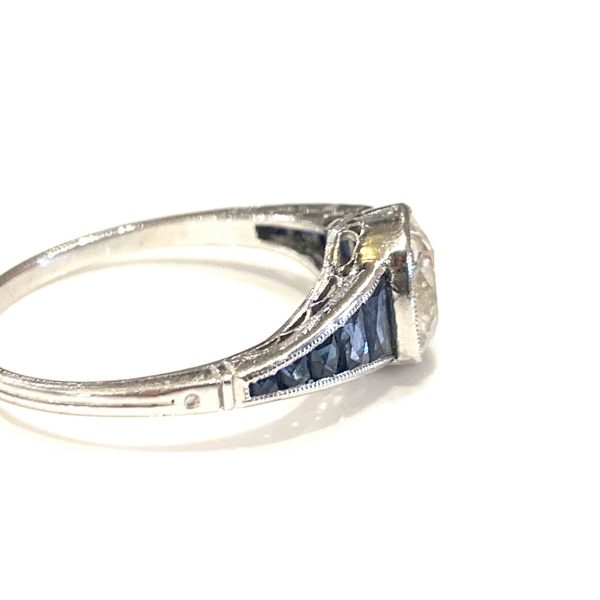 Art Deco sapphire ring 1925 platinum