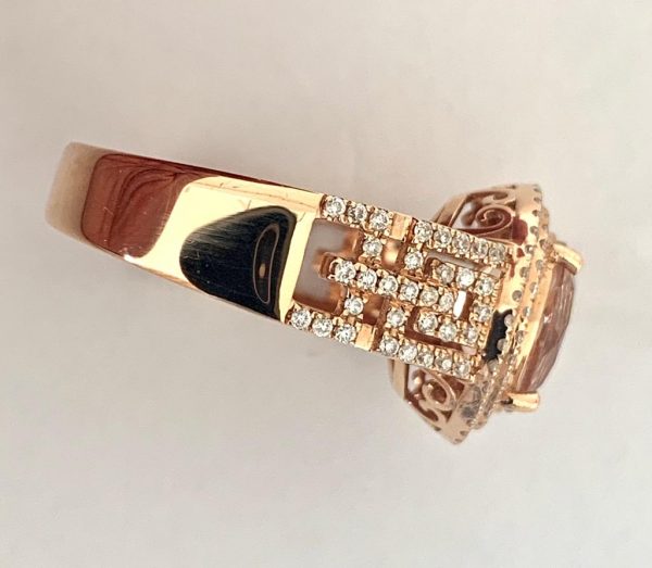 Fine 2.35ct Brazilian Morganite 18ct Rose Gold Dress Ring