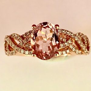1.24ct Morganite and Diamond Engagement Ring in 18ct Rose Gold