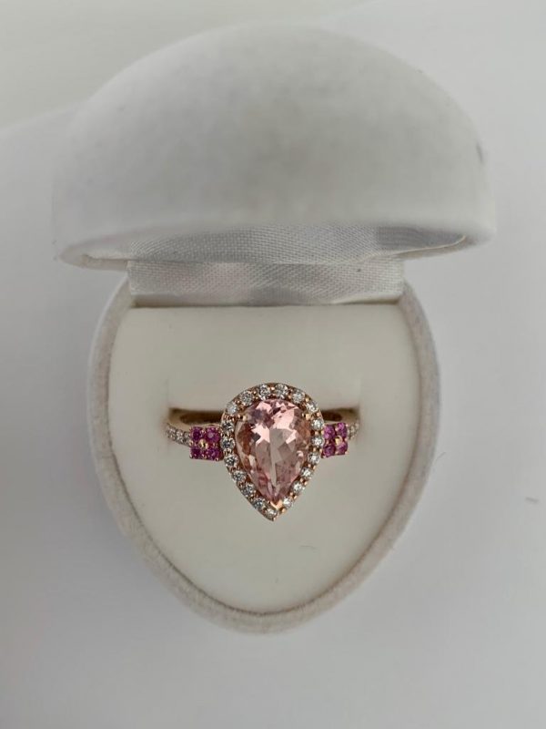 1.82ct Morganite and Diamond Dress Ring, 18ct Rose Gold