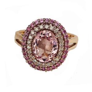 Morganite and pink sapphire ring
