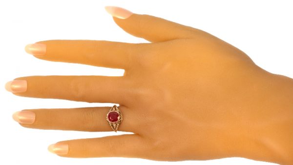 Antique Art Deco Burma Ruby and Diamond Engagement Ring, 3.19ct