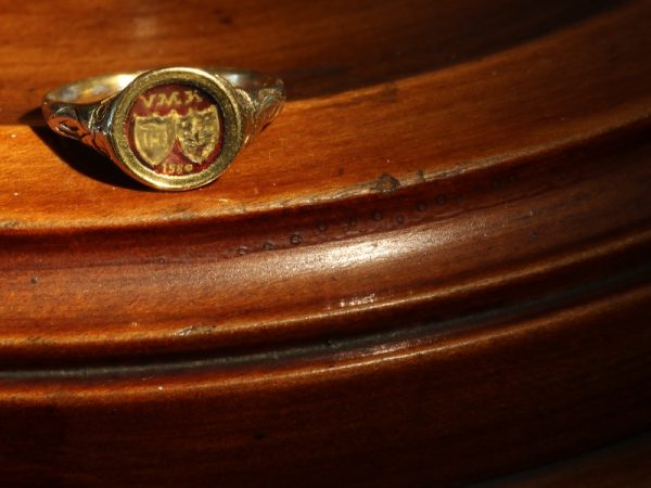 Antique Renaissance Brotherhood Coat of Arms Ring, 18ct Gold