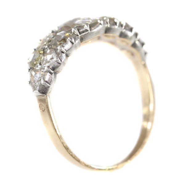 Antique Early Victorian Diamond Ring, 18ct Gold and Silver