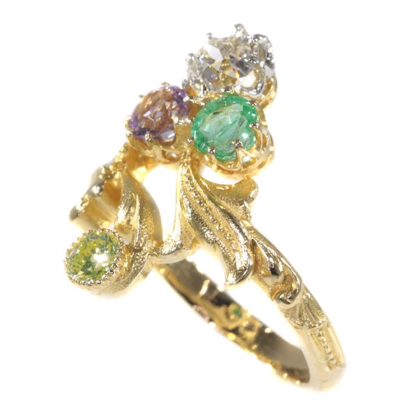 Antique Edwardian Suffragette Ring in 18ct Gold