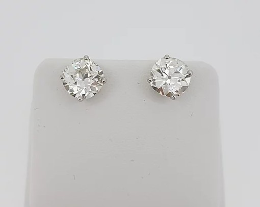 18ct White Gold Diamond Stud Earrings, 6.37ct total - Jewellery Discovery