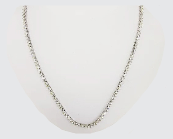10.01ct Diamond Line Necklace in 18ct White Gold - Jewellery Discovery