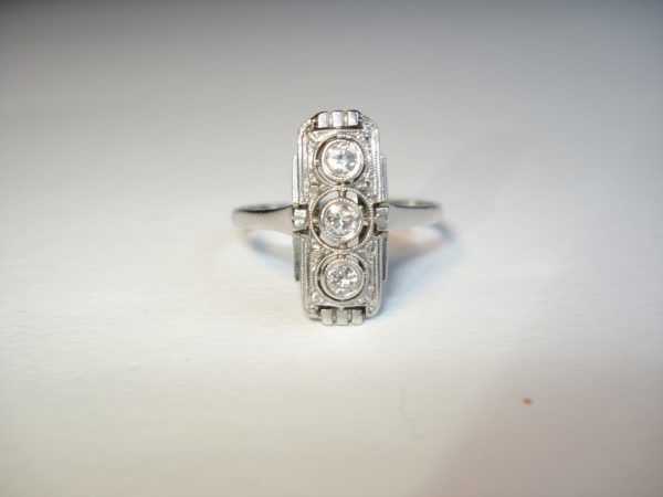 Antique Art Deco Rectangular 0.30ct Diamond Ring