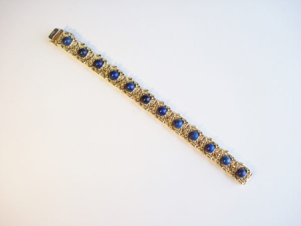 Vintage lapis lazuli gold bracelet