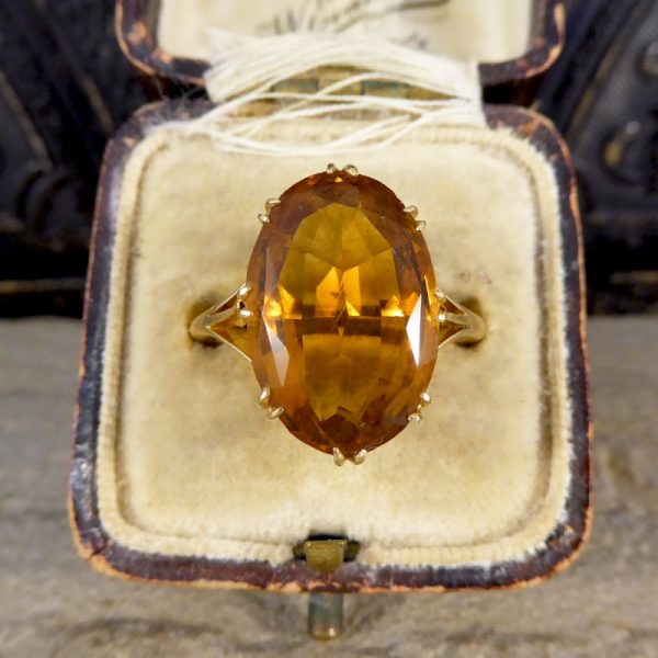 Antique Edwardian Citrine 18ct Gold Ring