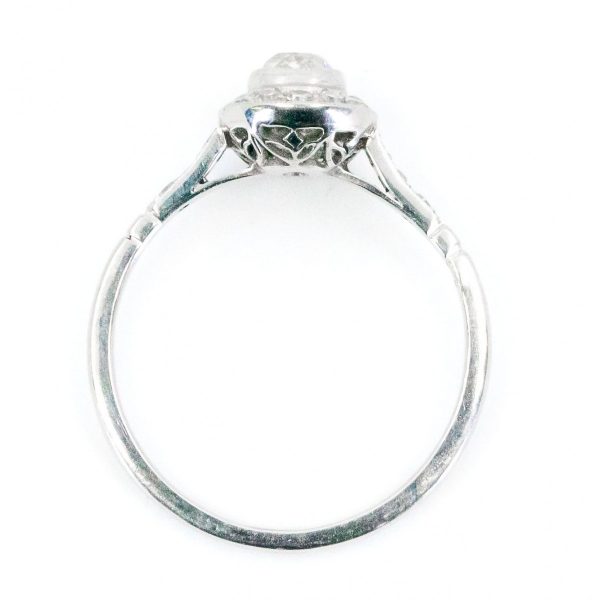 Art Deco Style Old Mine Cut Diamond Target Cluster Ring