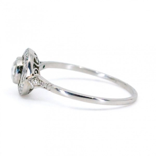 Art Deco Style Rose Cut Diamond Target Cluster Ring