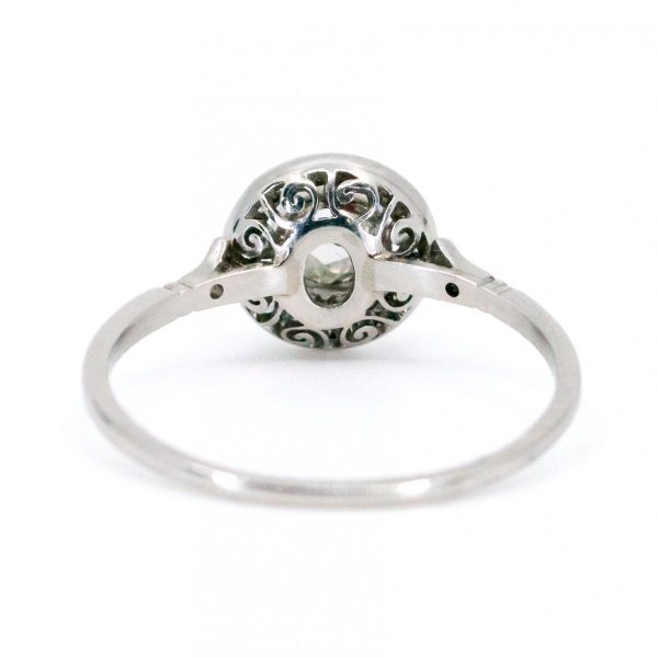 Art Deco Style Rose Cut Diamond Target Cluster Ring