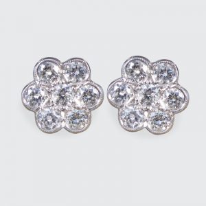 Diamond 1.10ct Daisy Cluster Stud Earrings