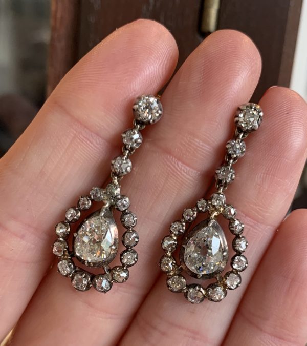 Antique 19th century diamond earrings