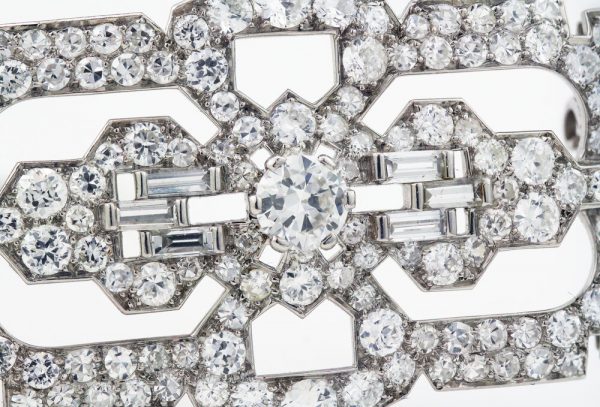 Vintage Cartier Exclusive Platinum Brooch with Diamonds