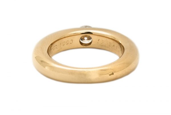 Vintage Cartier Single Stone Diamond Ring 18ct Yellow Gold