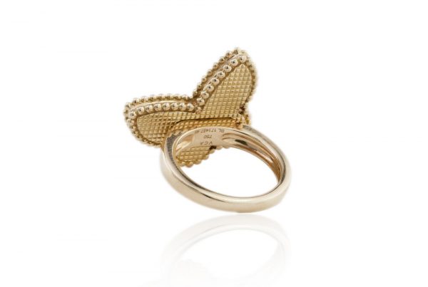 Van Cleef & Arpels 18ct Gold and Mother of Pearl Butterfly Ring