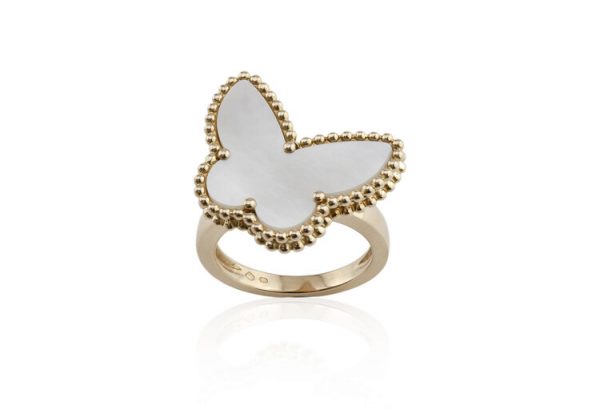 Van Cleef & Arpels 18ct Gold and Mother of Pearl Butterfly Ring