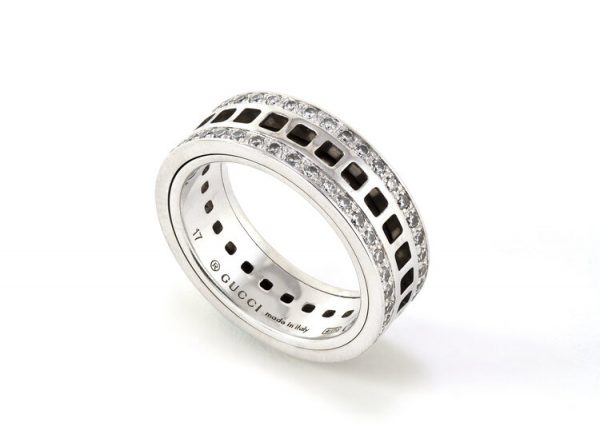 Gucci 18ct White Gold Spinning Ring with Diamonds