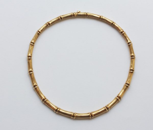 Cartier 18ct Yellow Gold Bamboo Necklace; contemporary 18ct yellow necklace comprising of bamboo links. Signed and numbered: Cartier, 847558.
