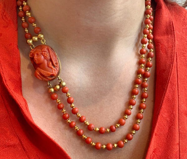 Corals Necklace|Pearls Necklace|Summer Necklace|Gemstones Necklace|Necklace Gift|Red Corals Necklace|Everyday Necklace