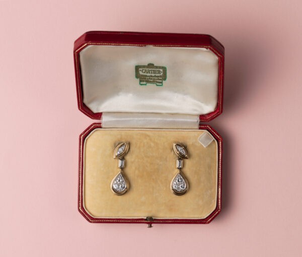 vintage cartier diamond earrings