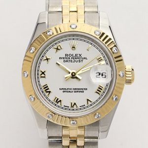 Rolex Oyster Perpetual Lady Datejust 179313 Watch; 26mm steel and gold case, diamond bezel, steel and gold Jubilee bracelet, Rolex box and papers, c.2009