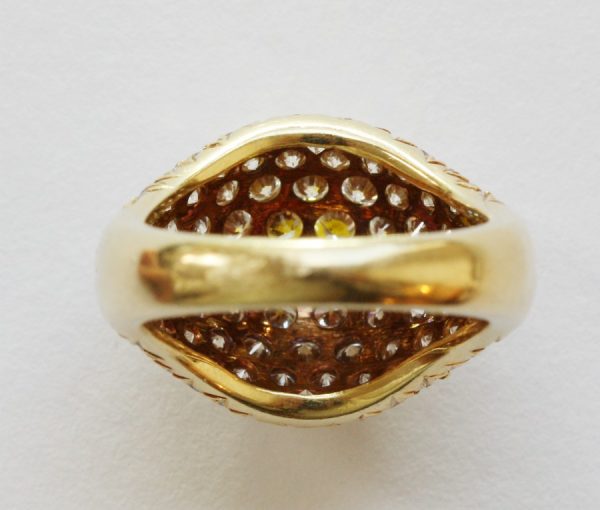 Vintage Cartier Kurt Wayne 3.50ct Diamond Bombe Ring, 18ct yellow gold, Circa 1980, Signed and numbered: Kurt Wayne for Cartier, 45623, 70487 41323.