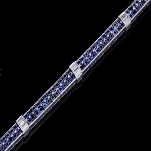 Antique Art Deco Sapphire Diamond Platinum Bracelet