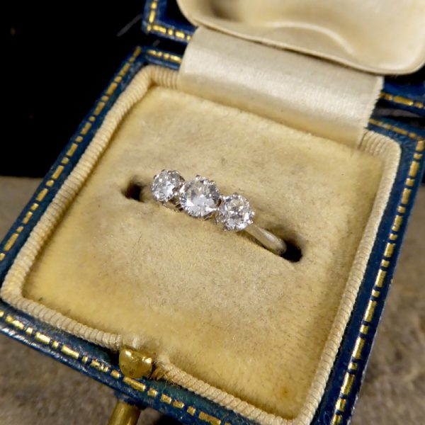 Antique Art Deco Three Stone 0.65ct Diamond Ring