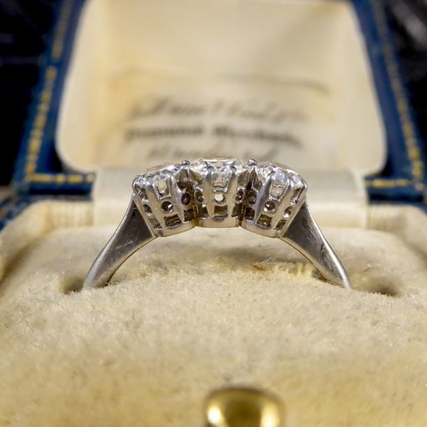 Antique Art Deco Three Stone 0.65ct Diamond Ring