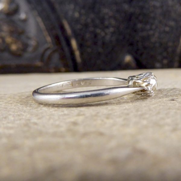 Antique Edwardian Old Cut Diamond Three Stone Platinum Ring