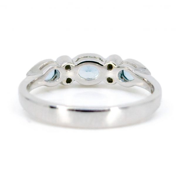 Art Deco Style Aquamarine and Diamond Band Ring