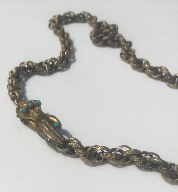 Antique 19th Century Regency Hand Clasp Choker Necklace