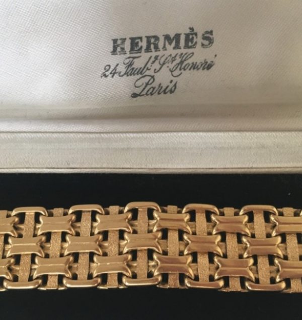 Hermès Vintage Woven 18ct Gold Bracelet