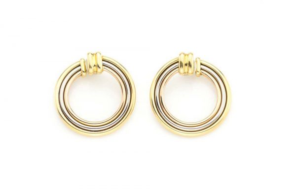 Vintage Cartier Trinity 18ct gold hoop earrings