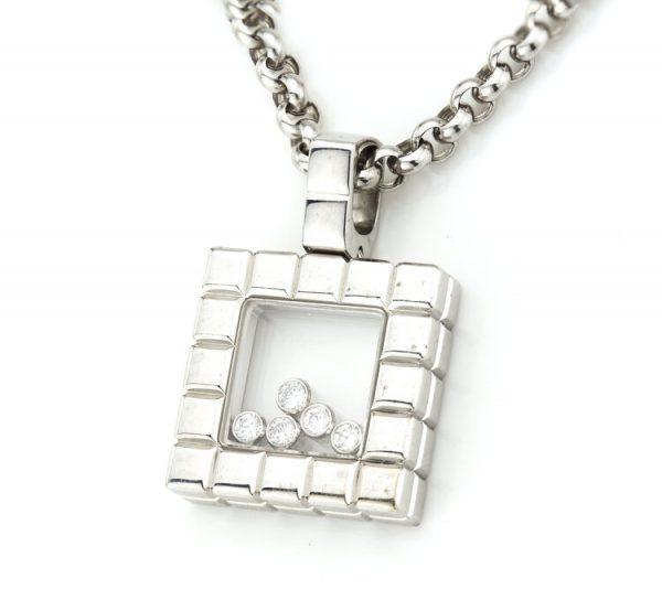 Chopard Happy Diamonds 18ct White Gold Diamond Pendant Necklace