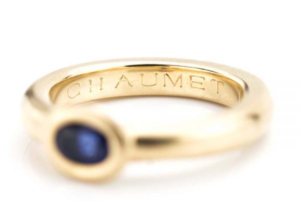 Vintage Chaumet 18ct Gold Blue Sapphire Ring