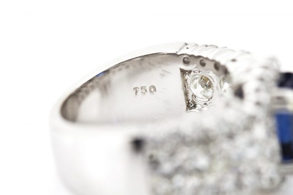 2.81ct Natural Corundum Sapphire and Diamond 18ct White Gold Ring