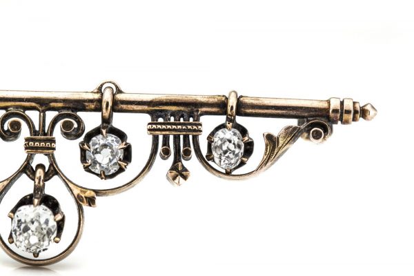 Antique Victorian Diamond and Gold Brooch