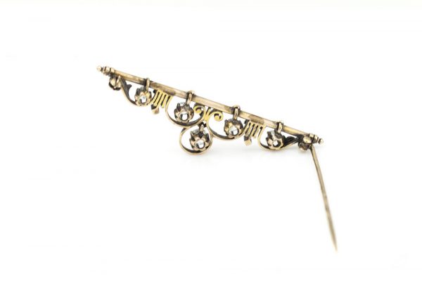 Antique Victorian Diamond and Gold Brooch