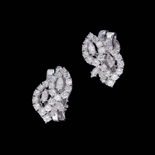 Vintage 6cts Diamond Clip Earrings