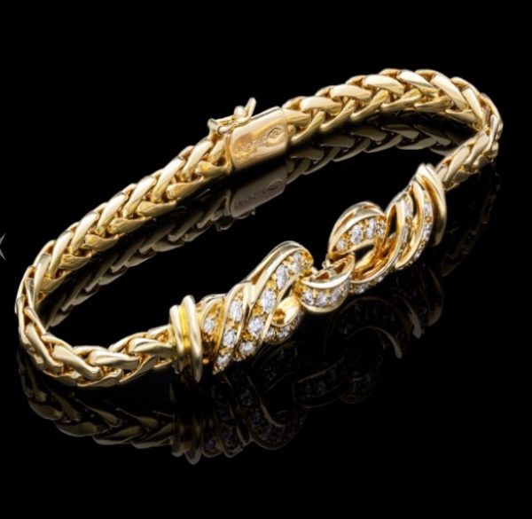 Vintage Bvlgari Diamond 18ct Gold Bracelet