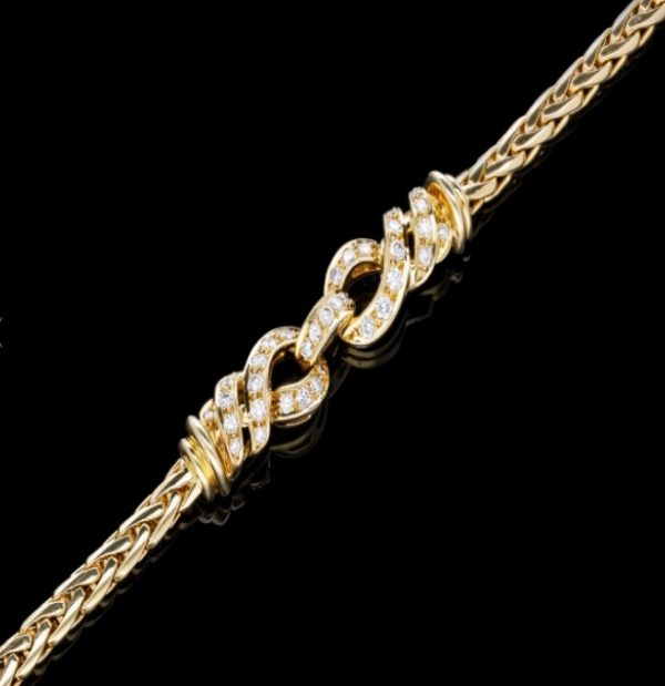 Vintage Bvlgari Diamond 18ct Gold Bracelet