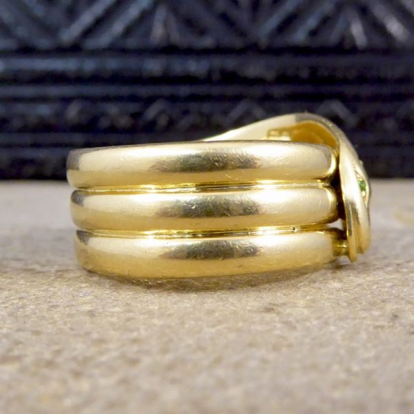 Vintage Ruby and Demantoid Garnet 18ct Gold Ring