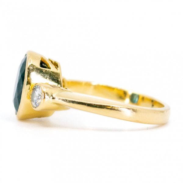Vintage Sapphire Diamond Three Stone Ring