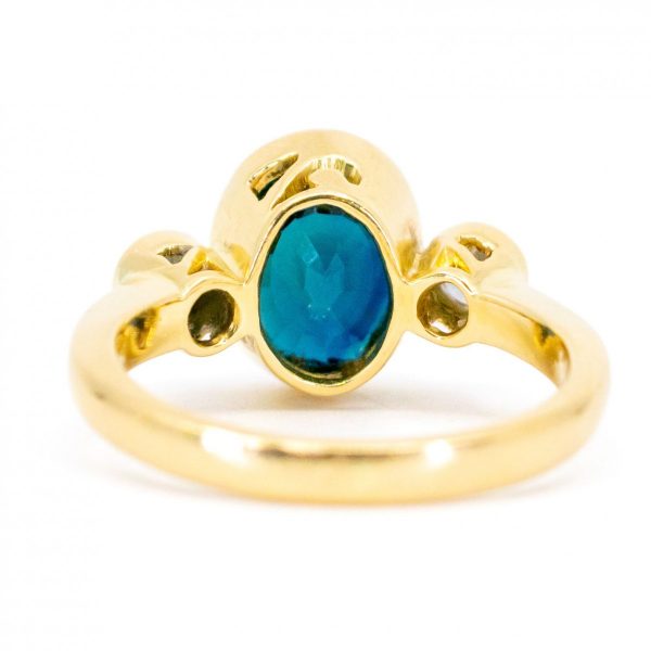 Vintage Sapphire Diamond Three Stone Ring