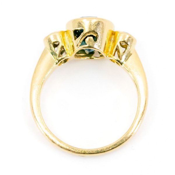 Vintage Sapphire Diamond Three Stone Ring