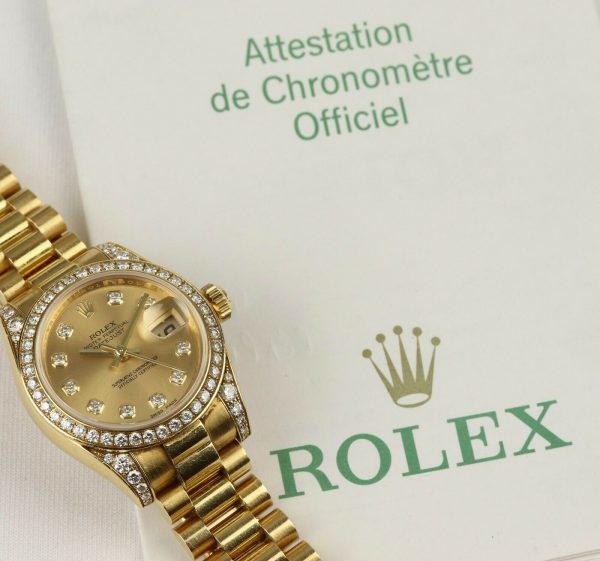 Rolex Oyster Perpetual 179158 Datejust 18ct Yellow Gold and Diamond Ladies Automatic 26mm Wrist Watch. With Rolex box and papers, 2006/2007